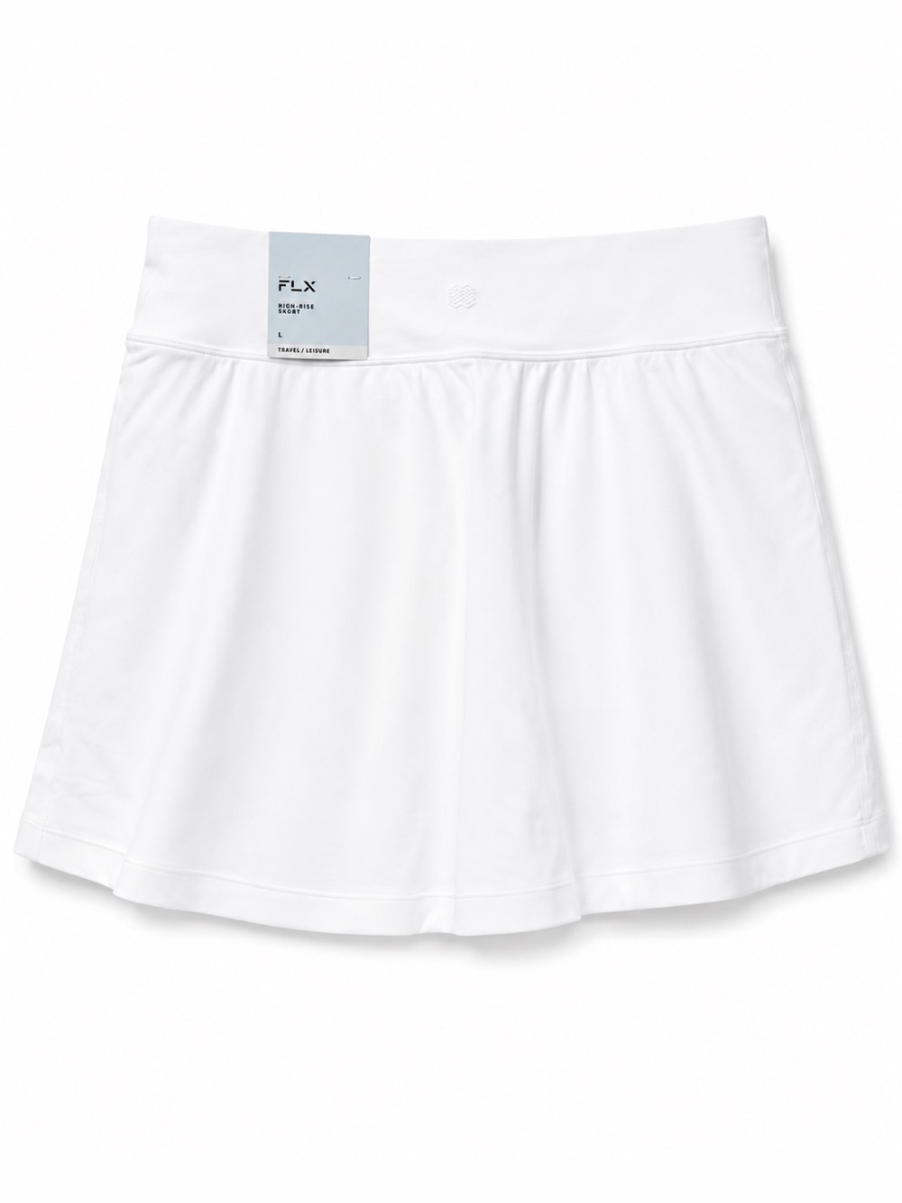 FLX Women’s White High-Rise Athletic Skort – Size Large  travel essential  NWT